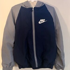 Nike Kids Blue and Gray Raincoat